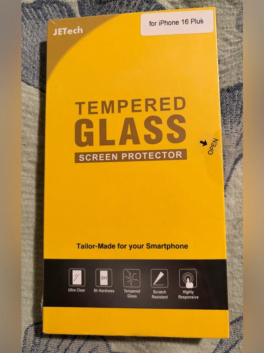 JETech iPhone 16 Plus Tempered Glass Screen Protector 3-Pack with Alignment Tool